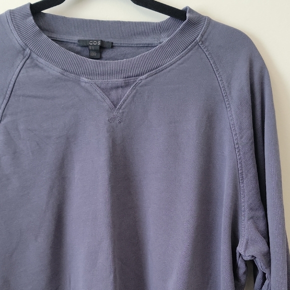 COS Men's Crewneck Sweater in Slate Blue - Picture 7 of 12